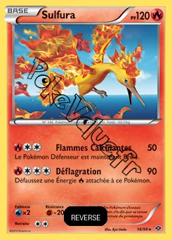 Carte Pokémon Sulfura Reverse n°14 de la série Destinées Futures