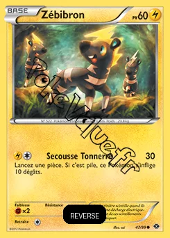 Carte Pokémon Zébibron Reverse n°47 de la série Destinées Futures