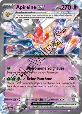 Carte Pokémon Apireine ex  n°096 de la série Flammes Obsidiennes