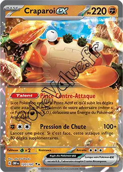 Carte Pokémon Craparoi ex  n°120 de la série Flammes Obsidiennes