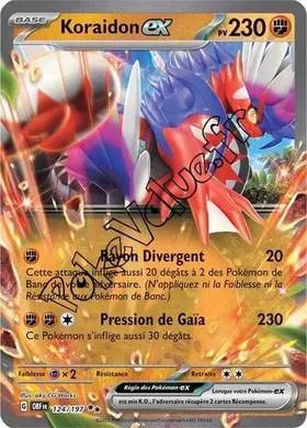 Carte Pokémon Koraidon ex  n°124 de la série Flammes Obsidiennes