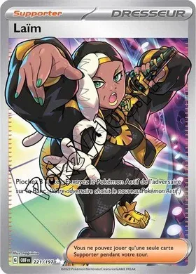 Carte Pokémon Laïm n°221 de la série Flammes Obsidiennes