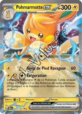 Carte Pokémon Pohmarmotte ex  n°073 de la série Flammes Obsidiennes