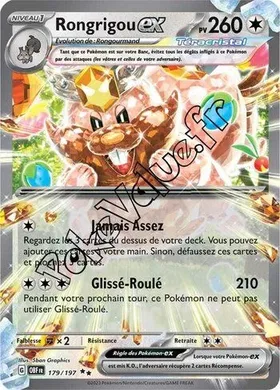 Carte Pokémon Rongrigou ex  n°179 de la série Flammes Obsidiennes