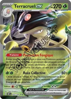 Carte Pokémon Terracruel ex  n°022 de la série Flammes Obsidiennes