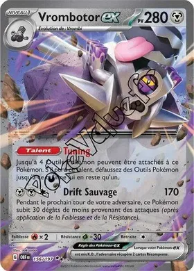Carte Pokémon Vrombotor ex  n°156 de la série Flammes Obsidiennes