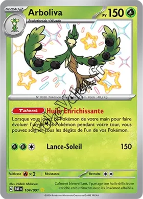Carte Pokémon Arboliva  n°104 de la série Destinées de Paldea
