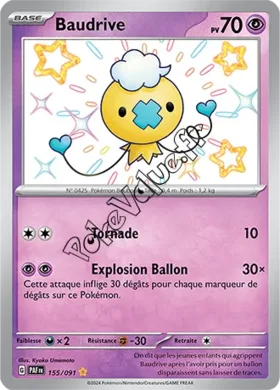 Carte Pokémon Baudrive  n°155 de la série Destinées de Paldea