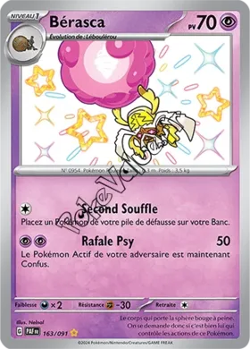 Carte Pokémon Bérasca  n°163 de la série Destinées de Paldea