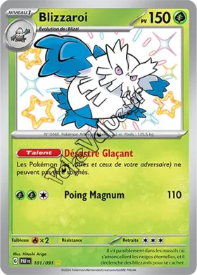 Carte Pokémon Blizzaroi  n°101 de la série Destinées de Paldea