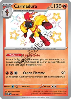 Carte Pokémon Carmadura  n°115 de la série Destinées de Paldea