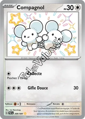 Carte Pokémon Compagnol  n°209 de la série Destinées de Paldea