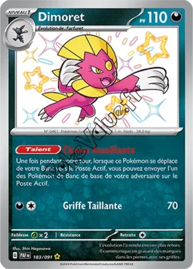 Carte Pokémon Dimoret  n°183 de la série Destinées de Paldea