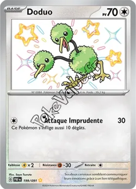 Carte Pokémon Doduo  n°199 de la série Destinées de Paldea