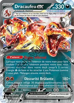 Carte Pokémon Dracaufeu ex  n°054 de la série Destinées de Paldea