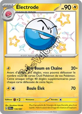 Carte Pokémon Électrode  n°134 de la série Destinées de Paldea