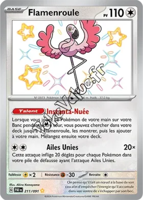 Carte Pokémon Flamenroule  n°211 de la série Destinées de Paldea