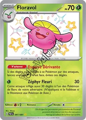 Carte Pokémon Floravol  n°097 de la série Destinées de Paldea