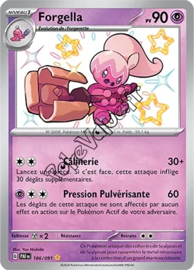 Carte Pokémon Forgella  n°166 de la série Destinées de Paldea