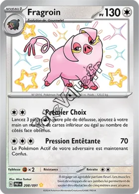 Carte Pokémon Fragroin  n°208 de la série Destinées de Paldea