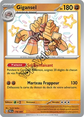 Carte Pokémon Gigansel  n°178 de la série Destinées de Paldea