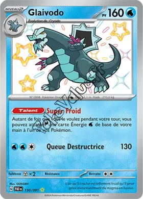 Carte Pokémon Glaivodo  n°130 de la série Destinées de Paldea