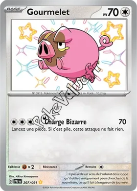 Carte Pokémon Gourmelet  n°207 de la série Destinées de Paldea