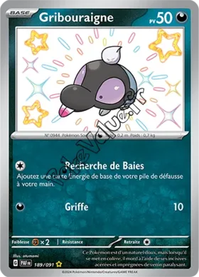 Carte Pokémon Gribouraigne  n°189 de la série Destinées de Paldea