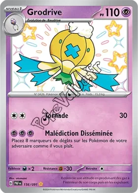 Carte Pokémon Grodrive  n°156 de la série Destinées de Paldea