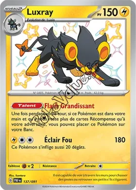 Carte Pokémon Luxray  n°137 de la série Destinées de Paldea