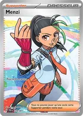 Carte Pokémon Menzi n°229 de la série Destinées de Paldea