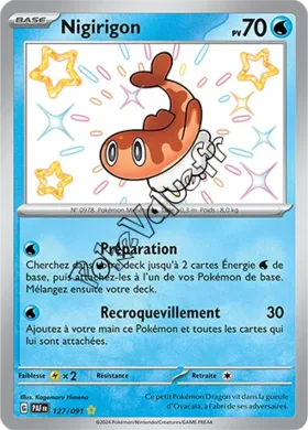 Carte Pokémon Nigirigon  n°127 de la série Destinées de Paldea