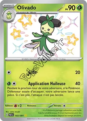 Carte Pokémon Olivado  n°103 de la série Destinées de Paldea