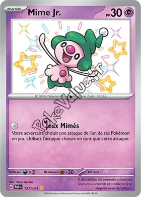 Carte Pokémon Mime Jr.  n°157 de la série Destinées de Paldea