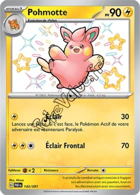 Carte Pokémon Pohmotte  n°143 de la série Destinées de Paldea