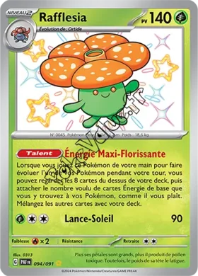 Carte Pokémon Rafflesia  n°094 de la série Destinées de Paldea