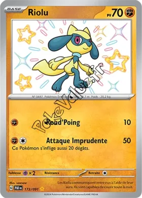 Carte Pokémon Riolu  n°173 de la série Destinées de Paldea