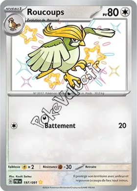 Carte Pokémon Roucoups  n°197 de la série Destinées de Paldea