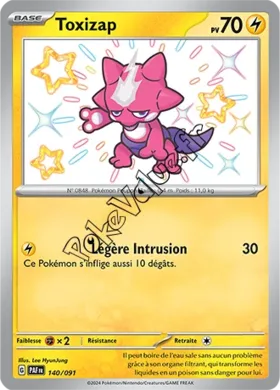 Carte Pokémon Toxizap  n°140 de la série Destinées de Paldea