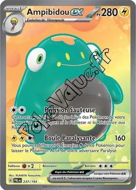 Carte Pokémon Ampibidou ex  n°237 de la série Évolutions à Paldea