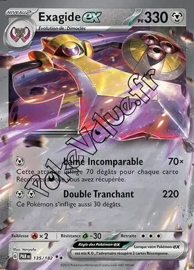 Carte Pokémon Exagide ex  n°135 de la série Faille Paradoxe