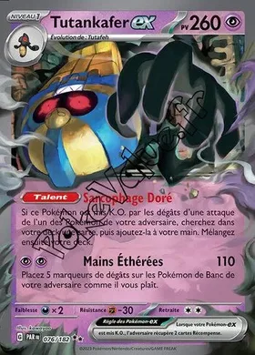 Carte Pokémon Tutankafer ex  n°076 de la série Faille Paradoxe