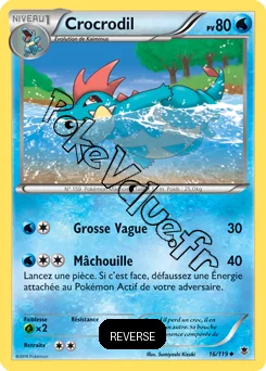 Carte Pokémon Croconaw  Reverse n°16 de la série Vigueur Spectrale