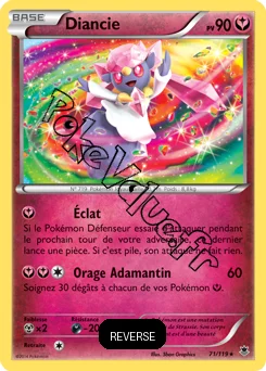 Carte Pokémon Diancie  Reverse n°71 de la série Vigueur Spectrale