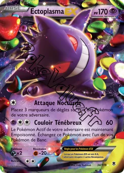 Carte Pokémon Gengar EX  n°34 de la série Vigueur Spectrale