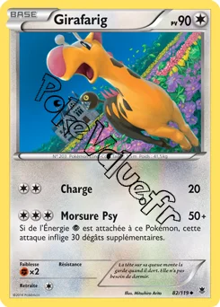 Carte Pokémon Girafarig  n°82 de la série Vigueur Spectrale
