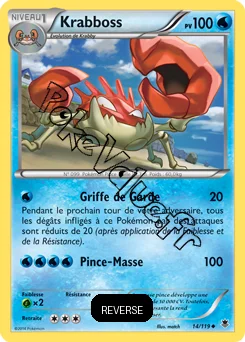 Carte Pokémon Kingler  Reverse n°14 de la série Vigueur Spectrale
