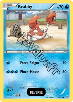 Carte Pokémon Krabby  Reverse n°13 de la série Vigueur Spectrale