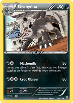 Carte Pokémon Mightyena  n°54 de la série Vigueur Spectrale
