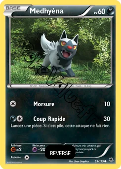 Carte Pokémon Poochyena  Reverse n°53 de la série Vigueur Spectrale